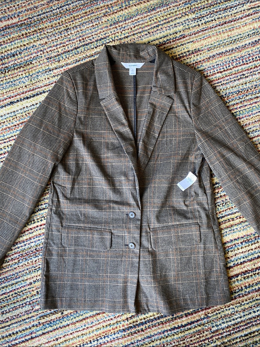 Old Navy Women’s Brown Plaid Tailored Blazer (M Tall)